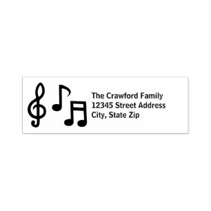 Musical Notes - Self-Inking Address Stamp