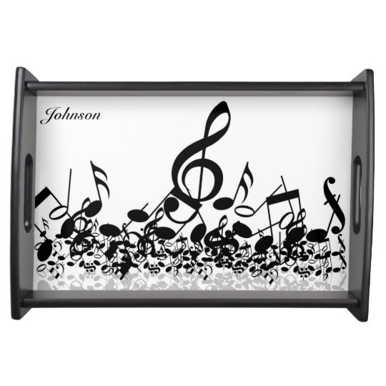 Musical Notes Serving Tray with Custom Name
