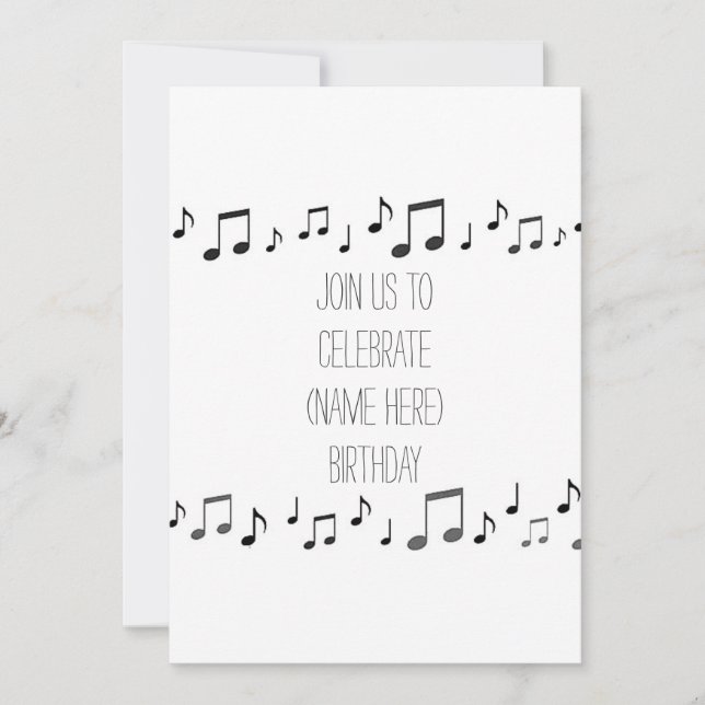 MUSICAL NOTES SING THIS INVITE TO YOUR BIRTHDAY (Front)
