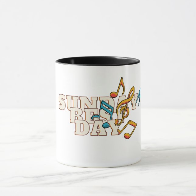 Musical Notes Sunday the Best Day Mug (Center)