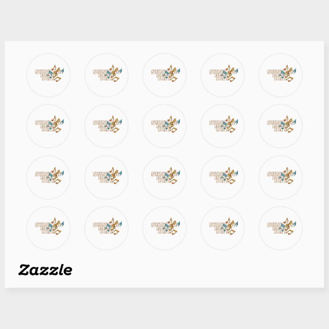 Musical Notes Sunday the Best Day Sticker (Sheet)