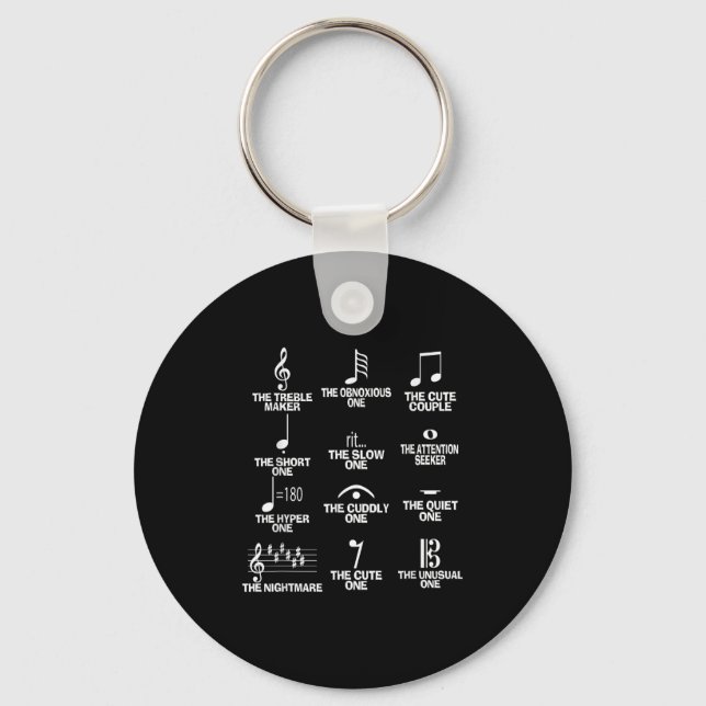 Musical Notes Symbol Definition Humor Funny Christ Keychain (Front)
