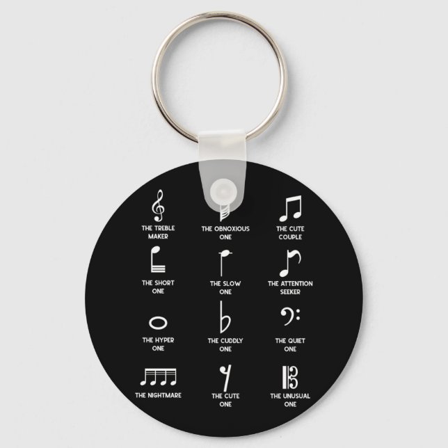 Musical Notes Symbol Definition Humour Keychain (Front)