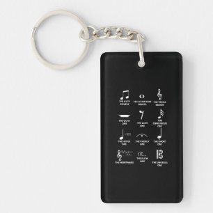 Musical Notes Symbol Definition Humour Musician Keychain