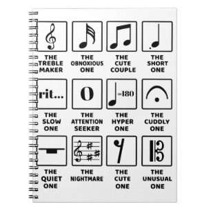 Musical Notes Symbol Definition Notebook