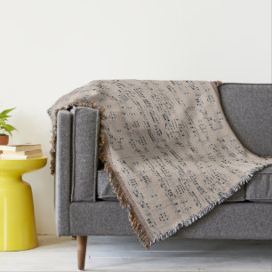 musical notes throw blanket