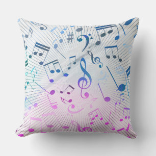 Musical Notes Throw Pillow