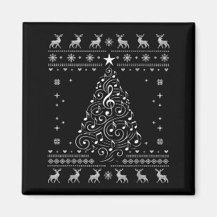 Musical Notes Tree Christmas Ugly Sweater Xmas Magnet