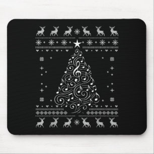 Musical Notes Tree Christmas Ugly Sweater Xmas Mouse Pad