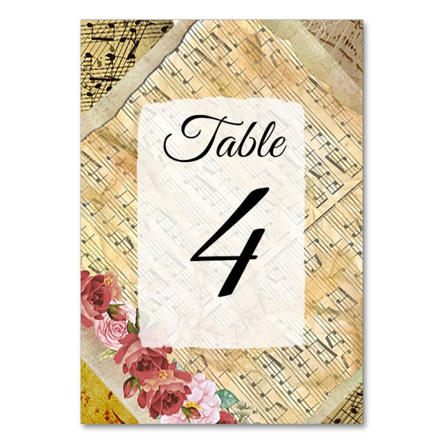 Musical Notes Vintage Sheet Music Wedding Card (Front)