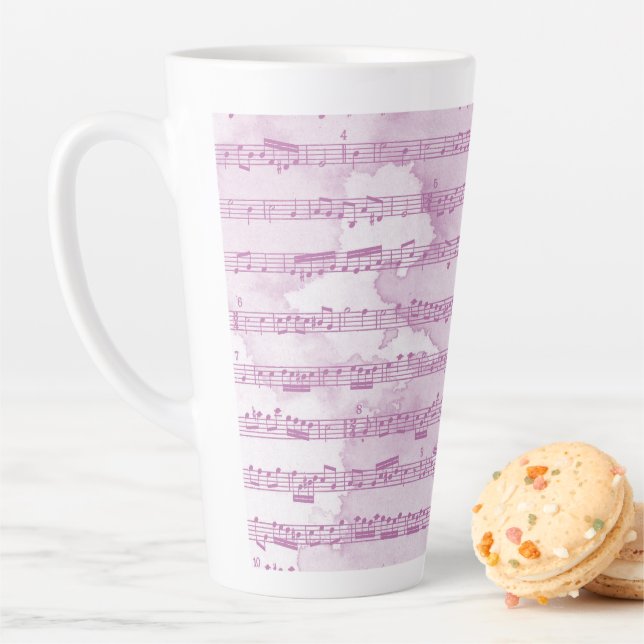 Musical notes watercolor latte mug (In Situ)