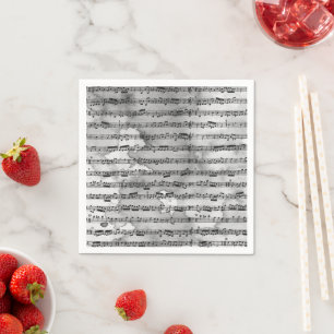Musical notes watercolor napkin