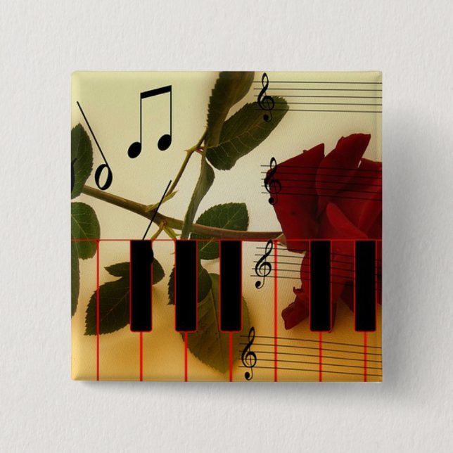 Musical Panio Keys 2 Inch Square Button (Front)