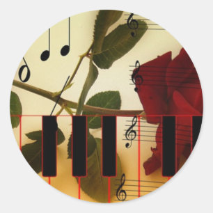 Musical Panio Keys Classic Round Sticker