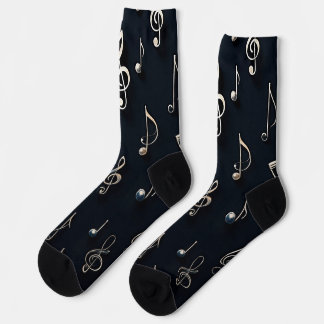  Musical pattern socks