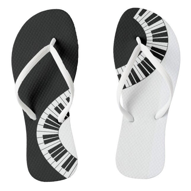Musical Piano Keyboard Music Teacher Singer Flip Flops (Footbed)