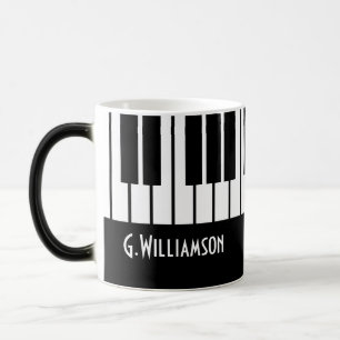 Musical Piano Keys   Add Your Name Magic Mug