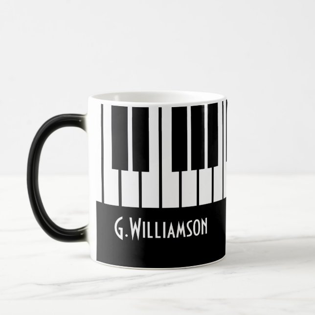 Musical Piano Keys | Add Your Name Magic Mug (Left)