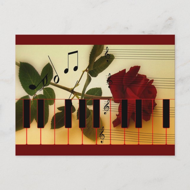 Musical Piano Keys Postcard (Front)