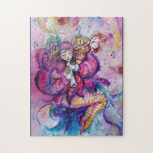 MUSICAL PINK CLOWN JIGSAW PUZZLE (Vertical)
