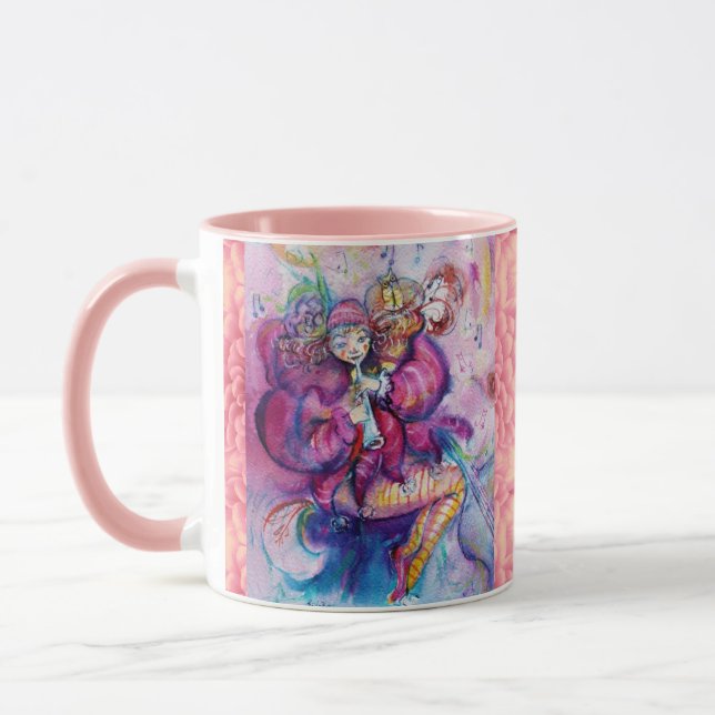 MUSICAL PINK CLOWN WITH OWL MUG (Left)