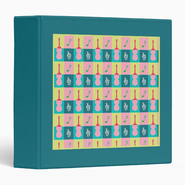 Musical Plaid Teal Binder (Front/Spine)