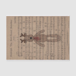 Musical Rudolph Red Nose Reindeer Teddy Bear Tissue Paper