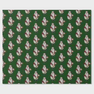 Musical Santa Claus Loves To Play Banjo Wrapping Paper