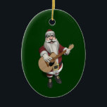 Musical Santa Claus Playing Christmas Songs Ceramic Ornament<br><div class="desc">background colour can be changed: CUSTOMIZE it
 father christmas is a great guitarist and loves to perform on stage - loud or silent he knows to play any tune in the right way 
 merry xmas and a happy new year!</div>