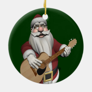 Musical Santa Claus Playing Christmas Songs Ceramic Ornament