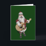 Musical Santa Claus Playing Christmas Songs Holiday Card<br><div class="desc">background colour can be changed: CUSTOMIZE it
 father christmas is a great guitarist and loves to perform on stage - loud or silent he knows to play any tune in the right way 
 merry xmas and a happy new year!</div>