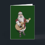 Musical Santa Claus Playing Christmas Songs Holiday Card<br><div class="desc">background colour can be changed: CUSTOMIZE it
 father christmas is a great guitarist and loves to perform on stage - loud or silent he knows to play any tune in the right way 
 merry xmas and a happy new year!</div>
