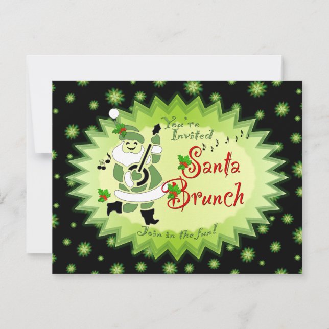 Musical Santa Elf Brunch Invitations (Front)