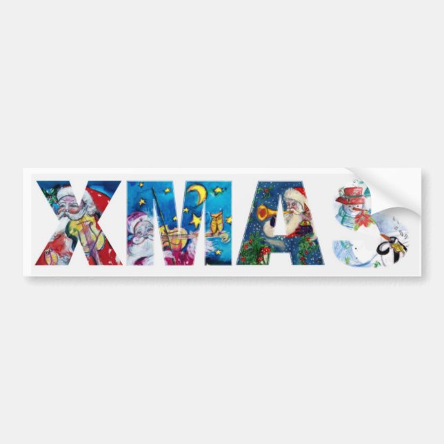 MUSICAL SANTA  XMAS PARTY / PENGUIN'S SERENADE BUMPER STICKER (Front)