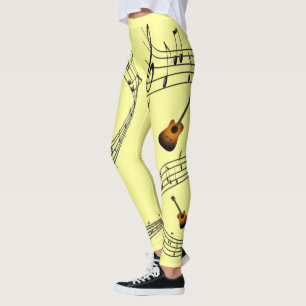 Musical Scale Swirl ~ Guitar ~ Musical Notes ~ * ~ Leggings