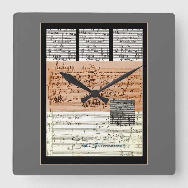 Musical Score collage wall clock (Front)