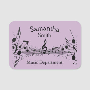 Musical Score Design Name Tag