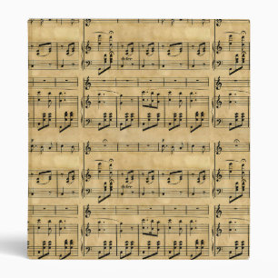 Musical Score Old Parchment Paper Design Binder