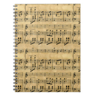 Musical Score Old Parchment Paper Design Notebook