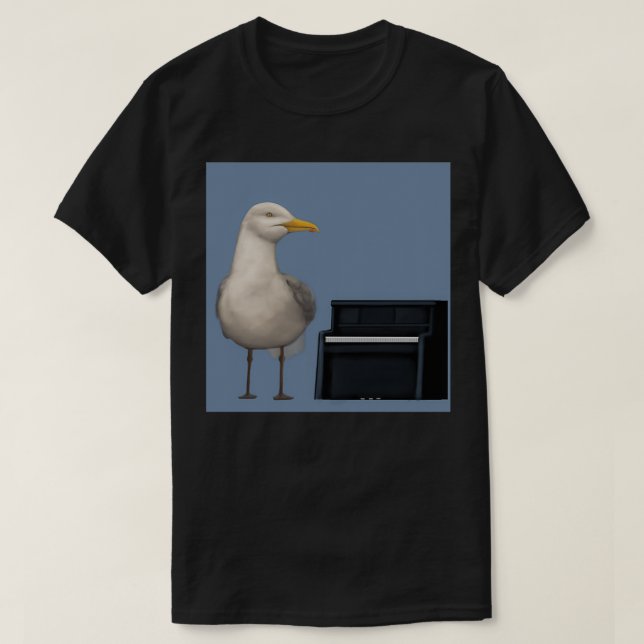 Musical Seagull  T-Shirt (Design Front)