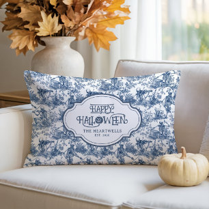 Musical Skeleton Band Blue Toile Pattern Name Year Lumbar Pillow