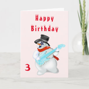 Musical Snowman Birthday Card - Customizable