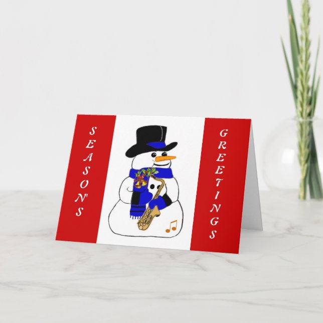 Musical Snowman Holiday Card (Front)