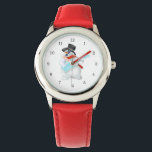Musical Snowman Watch Christmas Cift<br><div class="desc">Snowman with Guitar Musical Christmas Watches - MIGNED Painting Design - Customizable</div>