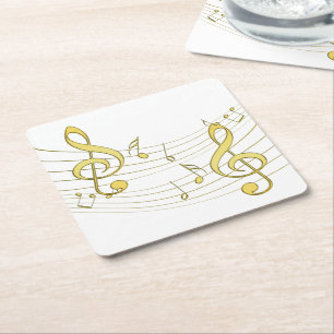Musical Square Paper Coaster