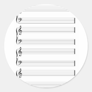Musical Staff and Staves Classic Round Sticker