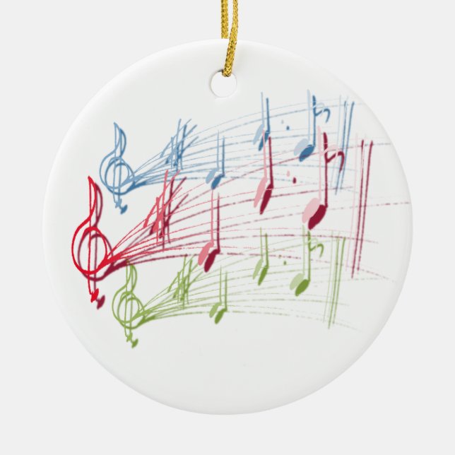 Musical Staff Ceramic Ornament (Front)