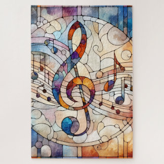 Musical Stain Glass Jigsaw Puzzle