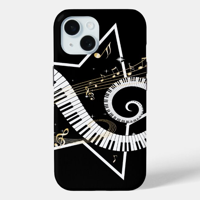 Musical Star golden notes Case-Mate iPhone Case (Back)