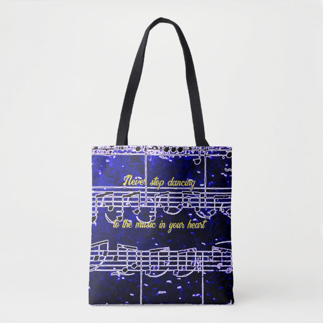 Musical Steps- Electric Blues Tote Bag (Front)